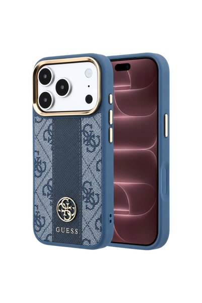 Guess Husă pentru iPhone 18 Pro Max / iPhone 17 Pro Max - Piele, cu dungi 4G,...