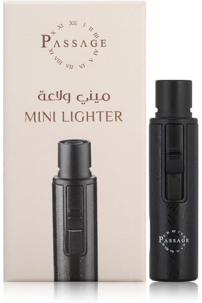 Generic ولاعة باساج الصغيرة، لون أسود فحمي، تأتي في علبة هدايا
