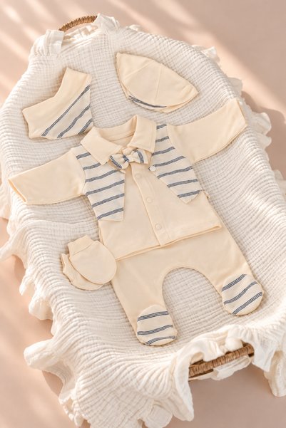 iyababy Erkek Bebek Smokin Detaylı 5'li Set