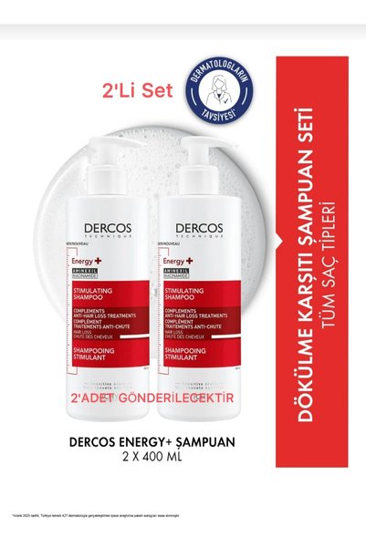 VICHY Dercos Energisant ENERGY+ Niasinamid İçeren Koparak Saç Dökülmesine Kar...