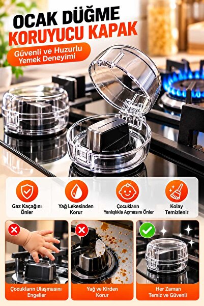 LOVYCO Set de 2 huse de protecție pentru butoanele aragazului – Blocaj transp...