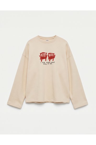 Disante Oversize 100% Cotton 3 Thread Sweatshirt - Side by Side