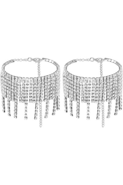 Generic Boho Tassels Ankle Bracelet Crystal Anklets Glitter Rhinestone Tennis...