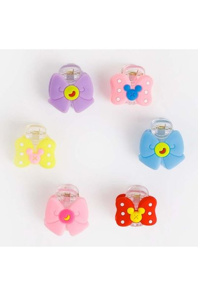 SHOPIENS Clamite pentru par cu fundita pentru copii 2.5 cm set 6 bucati Shopi...