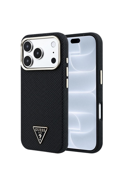 Guess Husă pentru iPhone 18 Pro / iPhone 17 Pro - Kevlar Logo Triunghiular Ma...