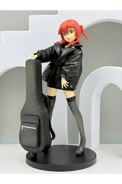 DEK The Rock Ikuyo Kita Anime Figürü 20 cm Gitar Çantalı Siyah Deri Ceketli D...