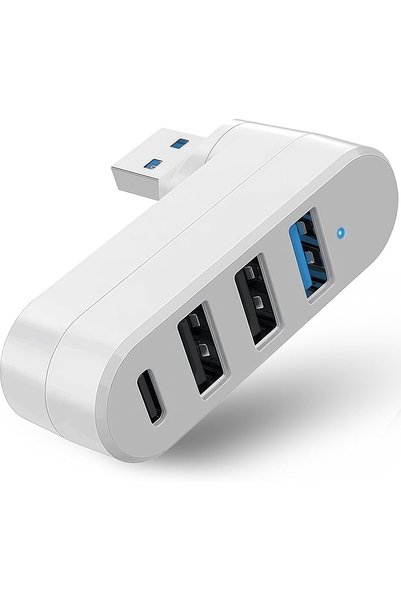 HaveLovely موزع USB 3.0 بـ 4 منافذ، قابل للدوران 90/180 درجة، موزع USB مع 3 م...