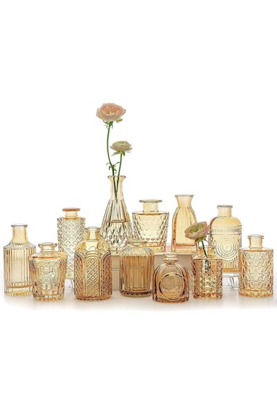 Generic Flower Vase, 12 PCS Vintage Bud Set for Centerpieces