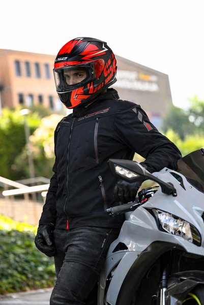 LS2 RAPID 2 CROMO MAT SİYAH-KIRMIZI KASK