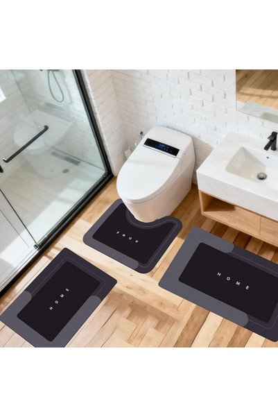 SmartMaster مجموعة سجاد حمام فاخرة من 3 قطع، حصيرة حمام غير قابلة للانزلاق، س...