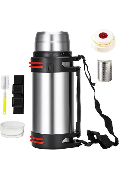 Generic Large Thermos Flask with Handle, 2.5L Stainless Steel Insulated Therm...