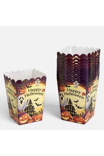 SHOPIENS Set de 12 cutii din hartie pentru popcorn halloween 15 cm Shopiens®