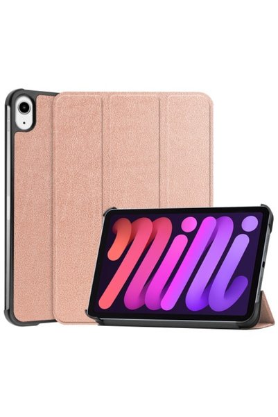 OEM Θήκη Βιβλίου Tri-Fold με Βάση Στήριξης για iPad mini 6 (2021) - Ροζέ Χρυσαφί