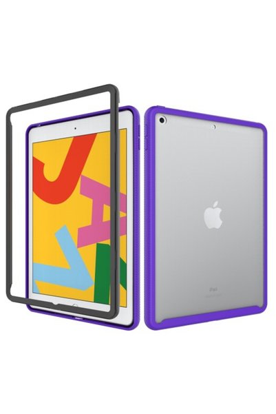 OEM Σκληρή Θήκη Πλάτης για iPad 10.2 (2019/2020) με Περιμετρική Σιλικόνη, Μωβ
