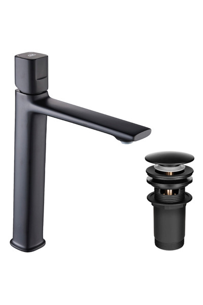 Laveo Baterie monocomandă Tores pentru lavoar de blat, negru