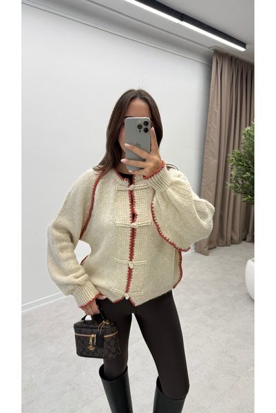 MELLOW Cardigan with Stitching Detail