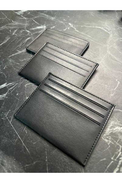 KaffCase Slim Horizontal Model Black Basic Card Holder 6 Compartments Gift Wa...