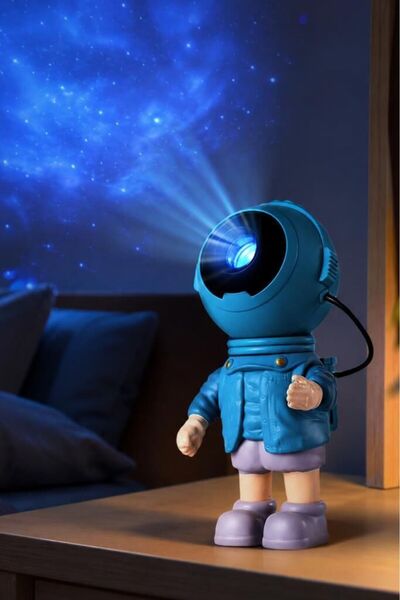 Yenilig 5 Adet Astronot Projektör – Galaksi Projeksiyonlu Gece Lambası, USB-C Taşınabilir Star Projector Mavi Astronot Figürlü Lw-37