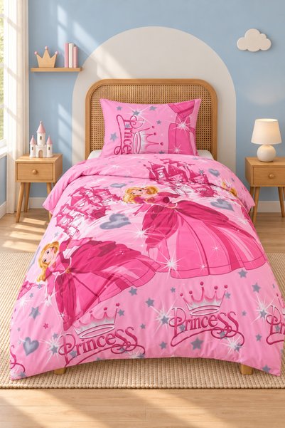 Boreas Home Fairy Tale Princess Patterned Cotton Single Children's Duvet Cove...