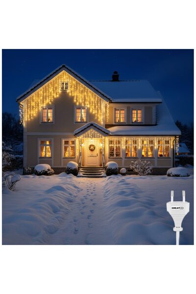 OEM Instalatie LED de Sarbatori GREATON, Perdea Luminoasa Tip Franjuri 12m x ...