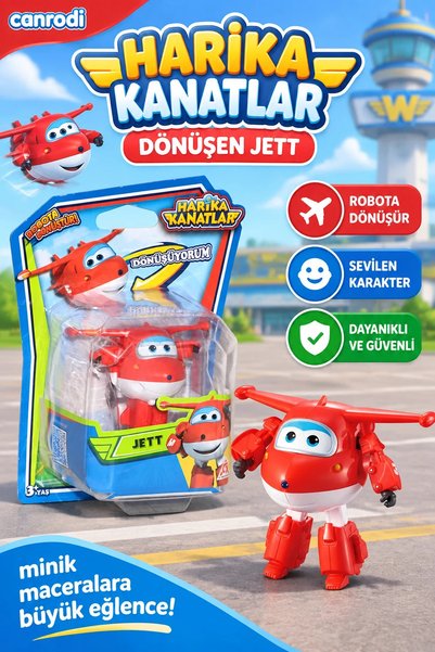 canrodi 10010 Harika Kanatlar Dönüşen JETT Mini Figür