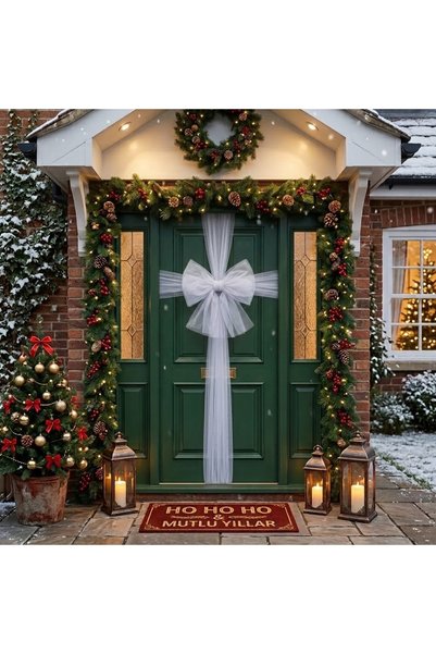 GOLDCENTER Christmas & Pine Tree & Door Ribbon & Bow Decorations