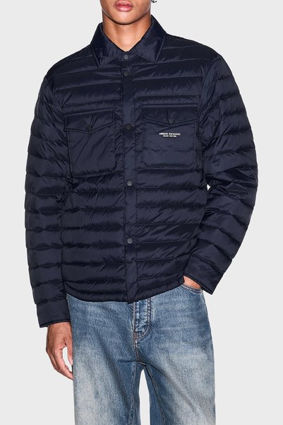 Armani Exchange Kuş Tüyü Dolgulu Klasik Yaka Kapitoneli Mont Erkek MONT XM003...
