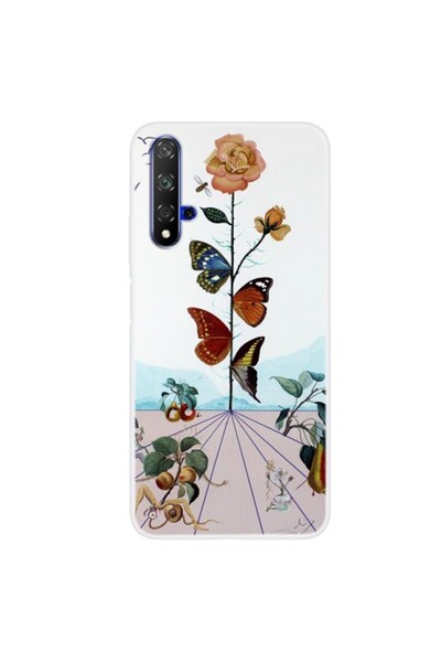 OEM Θήκη Σιλικόνης TPU για Huawei Honor 20 / Nova 5T με Λουλούδια και Πεταλούδες