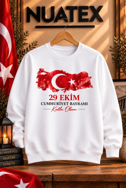 NUATEX 29 October Republic Day Special Design Printed 3 Thread Threaded Regular Fit Sweatshirt