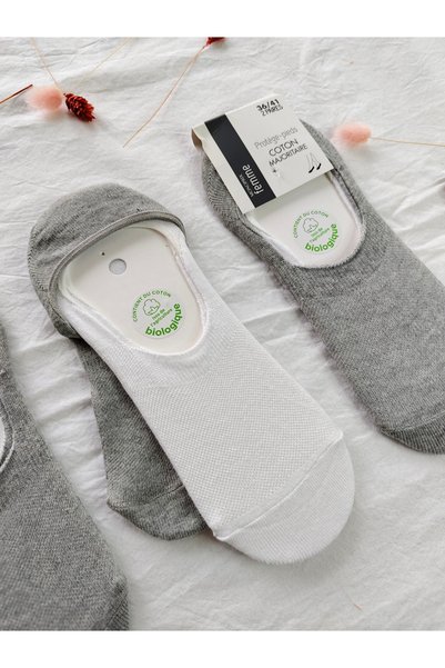 Generic Brand 6 Pairs of Non-Slip Silicone Heel Socks Set with Organic Cotton Ballerina Socks