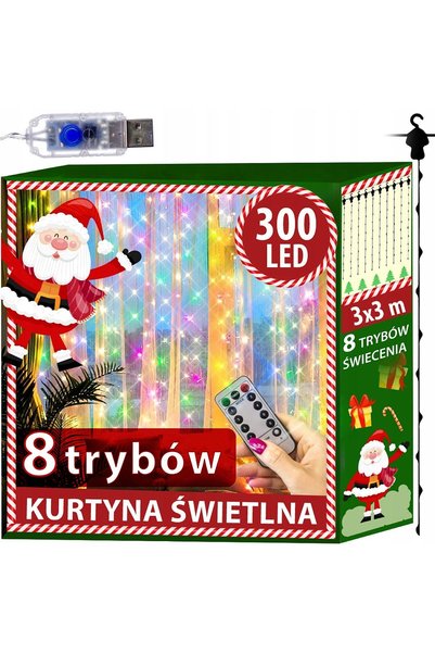 jumi Ghirlandă luminoasă ICICLE tip perdea, 300 LED-uri pe fir, controlată pr...