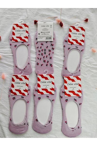 Generic Brand Women's 6-Pack Floral Patterned Cotton Ballerina Socks Set