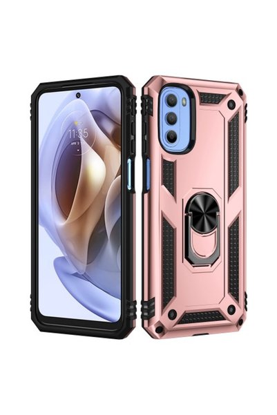 OEM Υβριδική Θήκη με Δαχτυλίδι για Motorola Moto G31 / G41 5G, Ροζ Χρυσό