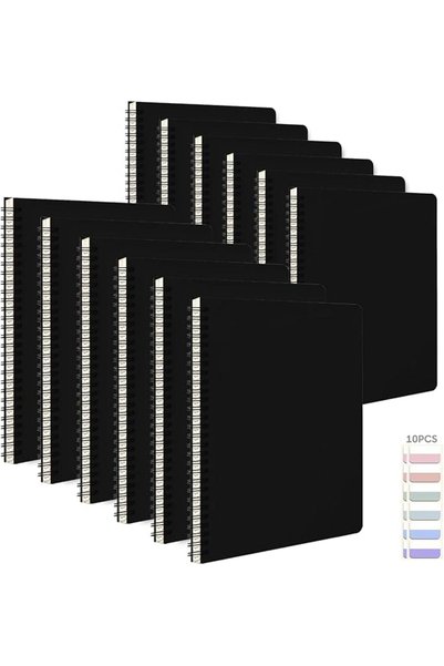 DoubleCare 6Pack Spiral Notebook with 10pcs Sticky Tabs,A5 Lined Notebooks120...