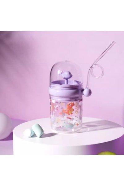 Choice 260ml Purple Water Bottles Children Whale Squirting Cup Dolphin Goldfi...