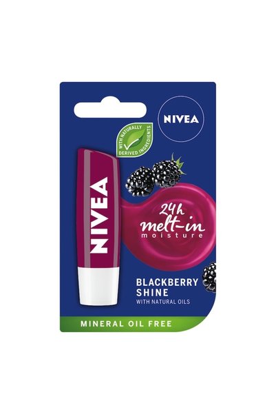 NIVEA Lip Care Βάλσαμο Χειλιών Λάμψη Βατόμουρου, 4,8 γρ.
