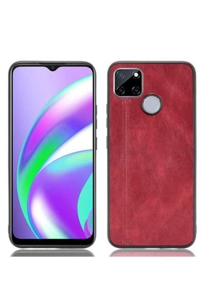 OEM Σκληρή Θήκη με Δερμάτινη Επένδυση για Realme C12/C25/7i/Narzo 20/30A, Κόκ...