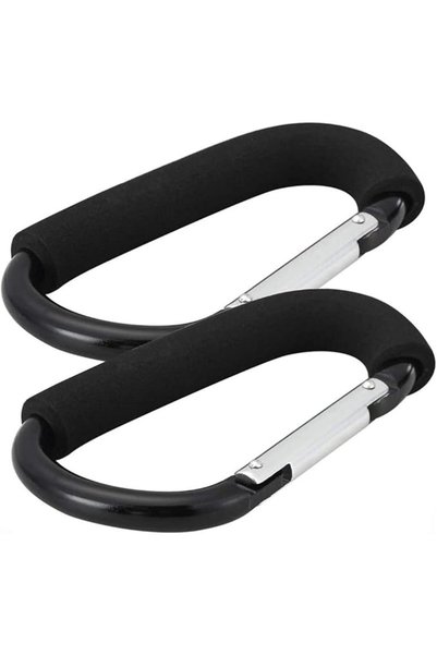 SYOSI Black D Shape Large Buggy Clips for Pram and Pushchair, Shopping Secure...