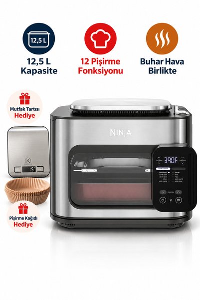 NINJA Combi All-in-One Airfryer 12,5 L Kapasite 12 Pişirme Fonksiyonu Tartı ve Pişirme Kağıdı Hediye