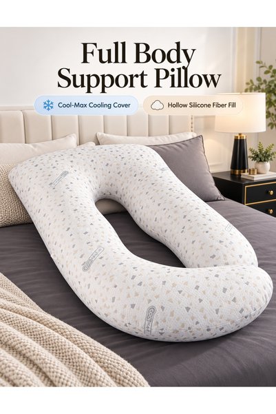 F.A.M.S G Shaped Pregnancy Pillow for Sleeping, Full Body Maternity Support P...