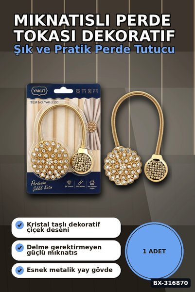 Eco Lounge Mıknatıslı Perde Tokası Dekoratif Fon Perde Tutucu Toplama Aksesua...