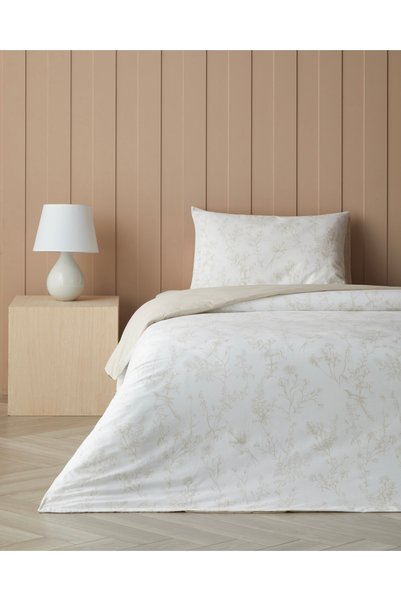 English Home Simple Botanica Pamuk Tek Kişilik Çarşaflı Nevresim Takımı 160x2...