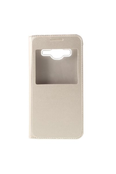OEM Δερμάτινη Θήκη Book Smart Cover για Samsung Galaxy J3 (2016), Χρυσαφί