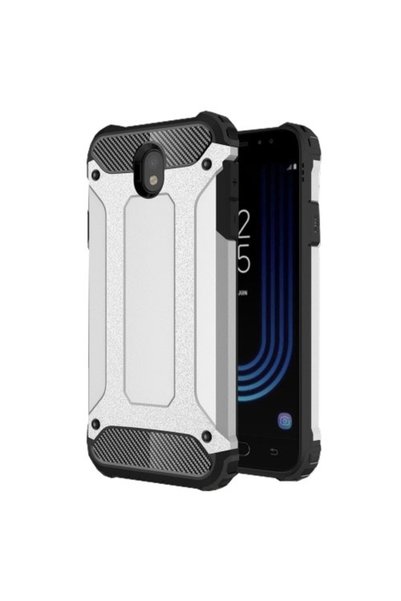 OEM Υβριδική Θήκη Tough Armor TPU & Πλαστικό για Samsung Galaxy J7 (2017), Ασημί