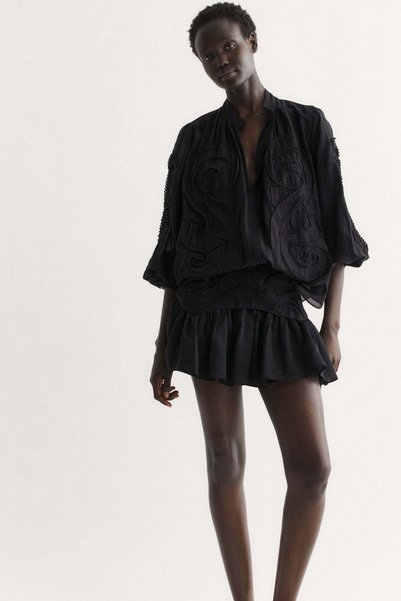 H&M Embroidered mini skirt
