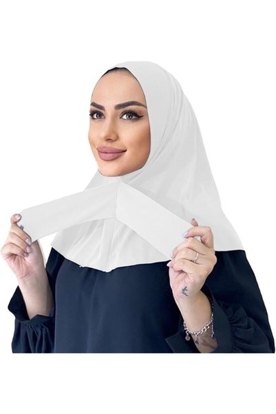 GENERAL حجاب نسائي إسلامي، غطاء رأس ناعم وقابل للتنفس مع 3 أزرار وأربطة، مناس...