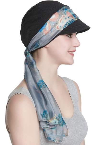 Alnorm Breathable Bamboo Fiber Lined Newsboy Hat and Scarf Set for Women