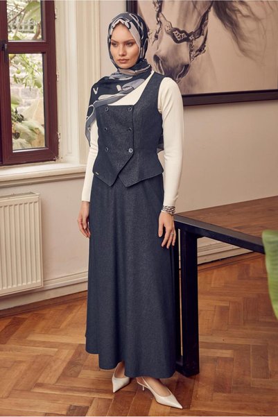 Alvina KARE YAKA JİLE ELBİSE 47011