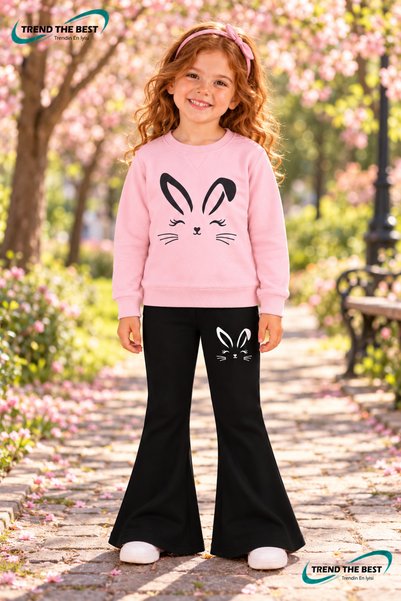 TREND THE BEST Trendin En İyisi Winter, Spring, and Autumn Girls' Black Spani...