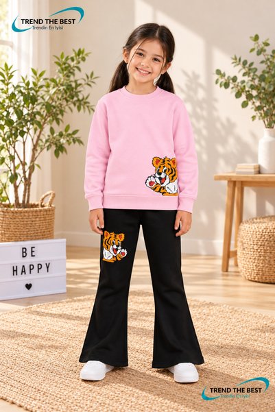 TREND THE BEST Trendin En İyisi Winter, Spring, and Autumn Girls' Black Spani...